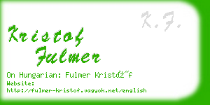 kristof fulmer business card